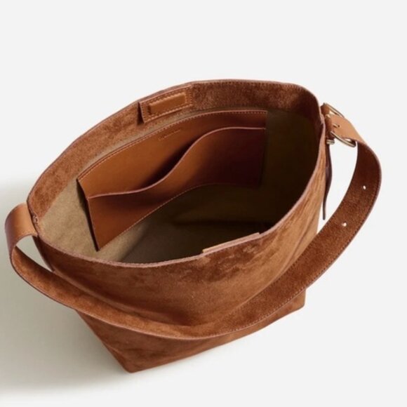 NWT Madewell The Essential Bucket Tote: Caramel Suede SOLD OUT ONLINE - Picture 3 of 10